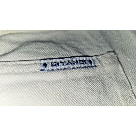Vintage Gitano White Denim Jeans 14 long Women high Rise tapered leg - Picture 13 of 14